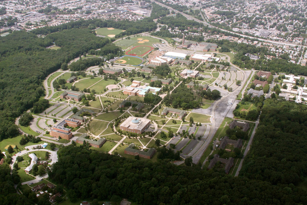 Aerial view of College of Staten Island campus